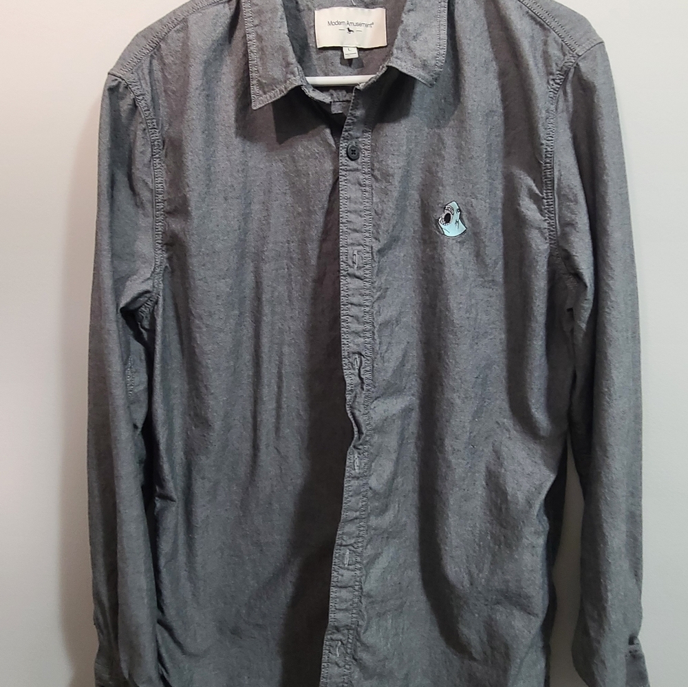 Modern Amusement Button Up Shark Shirt L